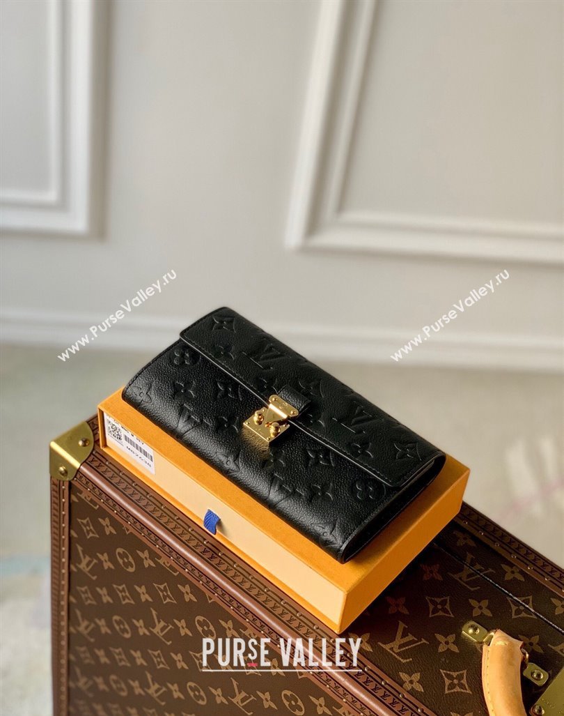 Louis Vuitton Sarah Wallet in Monogram Empreinte Leather M82638 Black 2024 (KI-240413029)