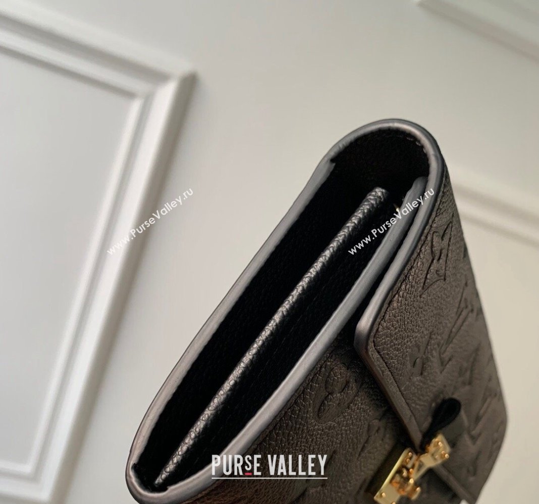 Louis Vuitton Sarah Wallet in Monogram Empreinte Leather M82638 Black 2024 (KI-240413029)