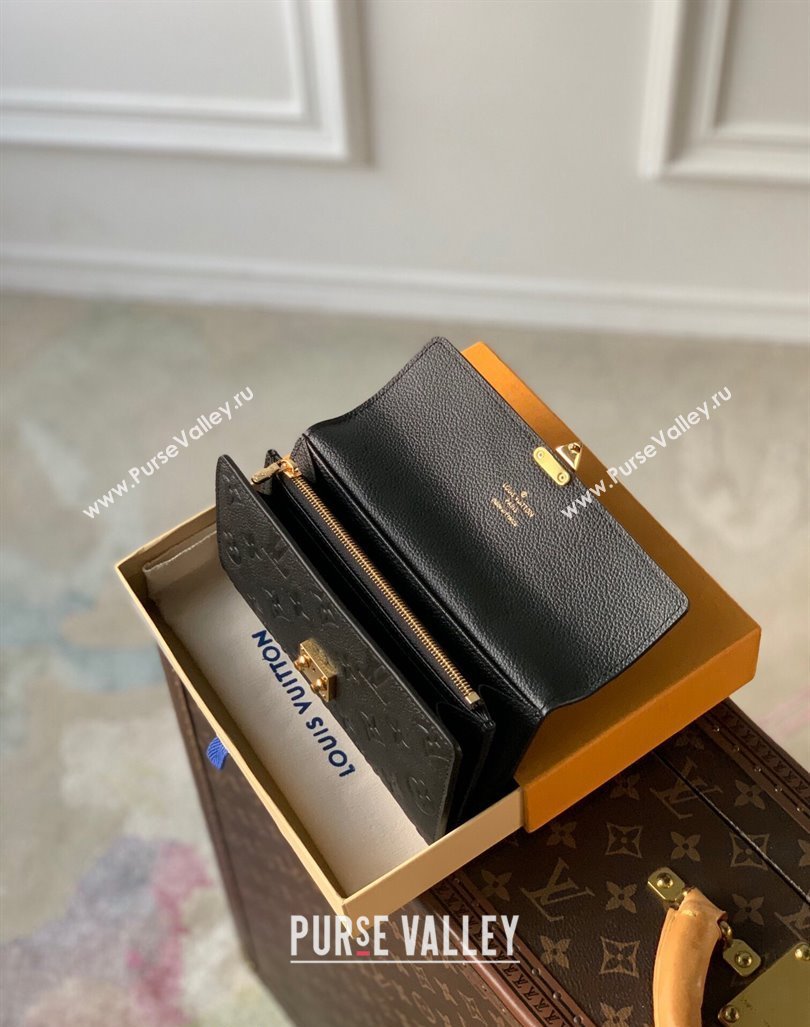 Louis Vuitton Sarah Wallet in Monogram Empreinte Leather M82638 Black 2024 (KI-240413029)