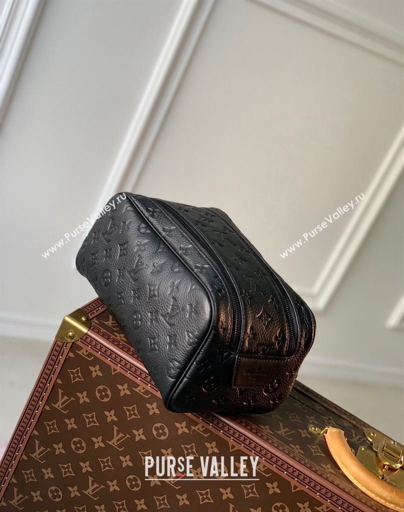 Louis Vuitton Dopp Kit Toilet Clutch in Taurillon Monogram Leather M82576 Black 2024 (KI-240413030)