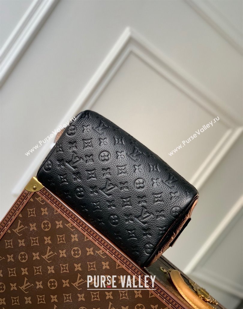 Louis Vuitton Dopp Kit Toilet Clutch in Taurillon Monogram Leather M82576 Black 2024 (KI-240413030)