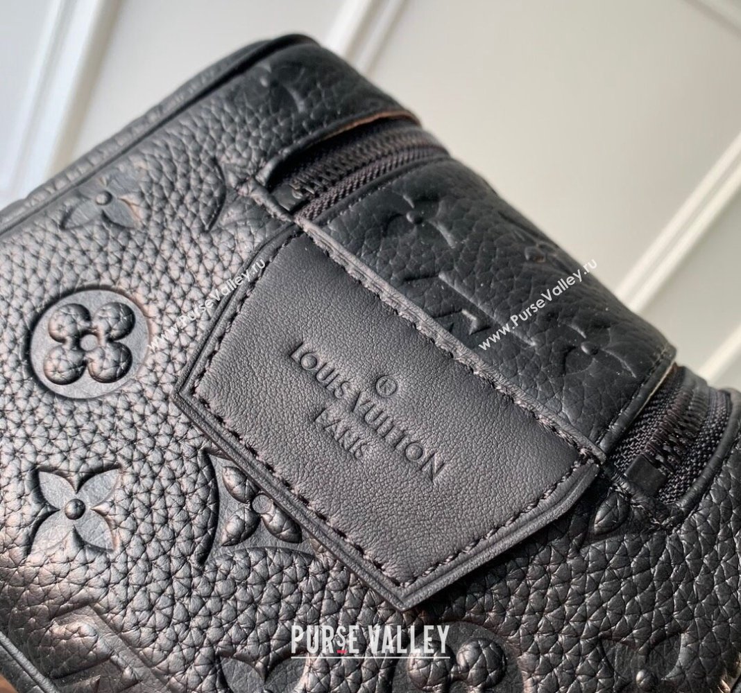 Louis Vuitton Dopp Kit Toilet Clutch in Taurillon Monogram Leather M82576 Black 2024 (KI-240413030)