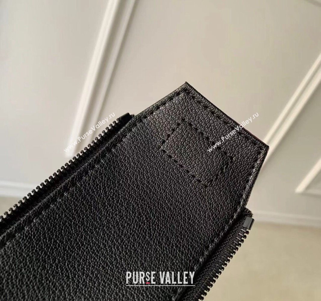 Louis Vuitton Dopp Kit Toilet Clutch in Taurillon Monogram Leather M82576 Black 2024 (KI-240413030)