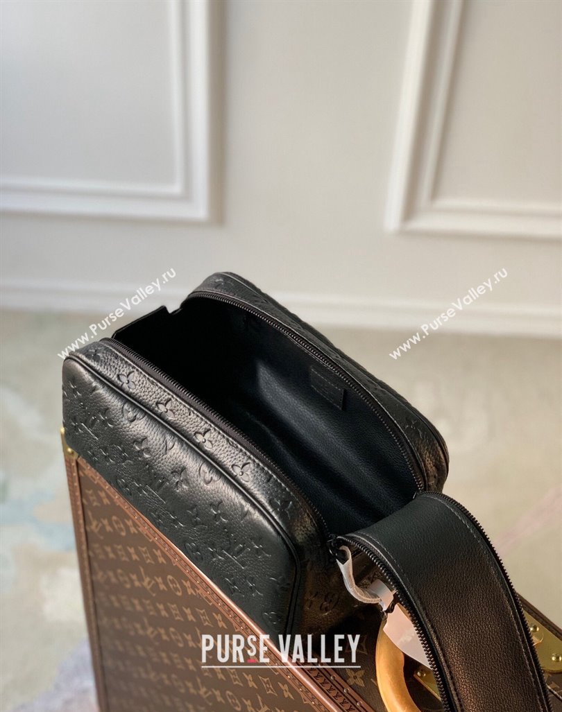 Louis Vuitton Dopp Kit Toilet Clutch in Taurillon Monogram Leather M82576 Black 2024 (KI-240413030)