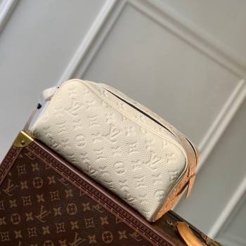Louis Vuitton Dopp Kit Toilet Clutch in Taurillon Monogram Leather M82576 White 2024 (KI-240413033)