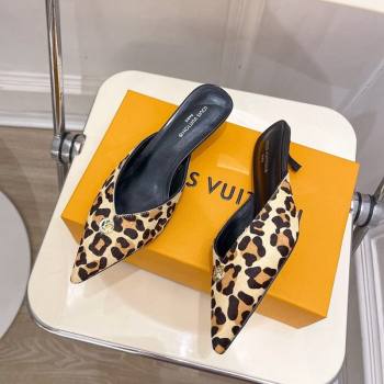 Louis Vuitton Stellar Heel Mules 4cm in Leopard print 2024 (MD-240426146)