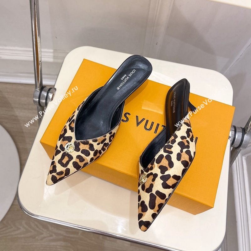 Louis Vuitton Stellar Heel Mules 4cm in Leopard print 2024 (MD-240426146)