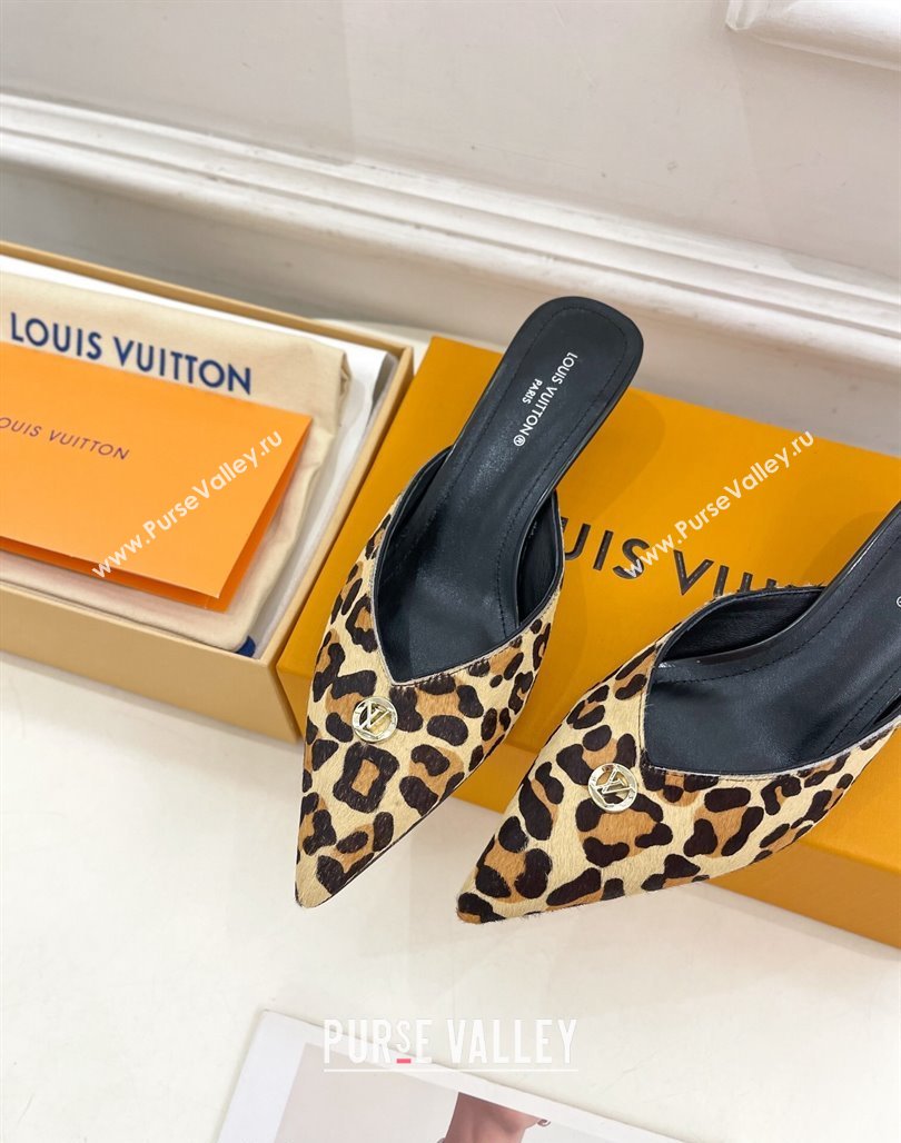 Louis Vuitton Stellar Heel Mules 4cm in Leopard print 2024 (MD-240426146)
