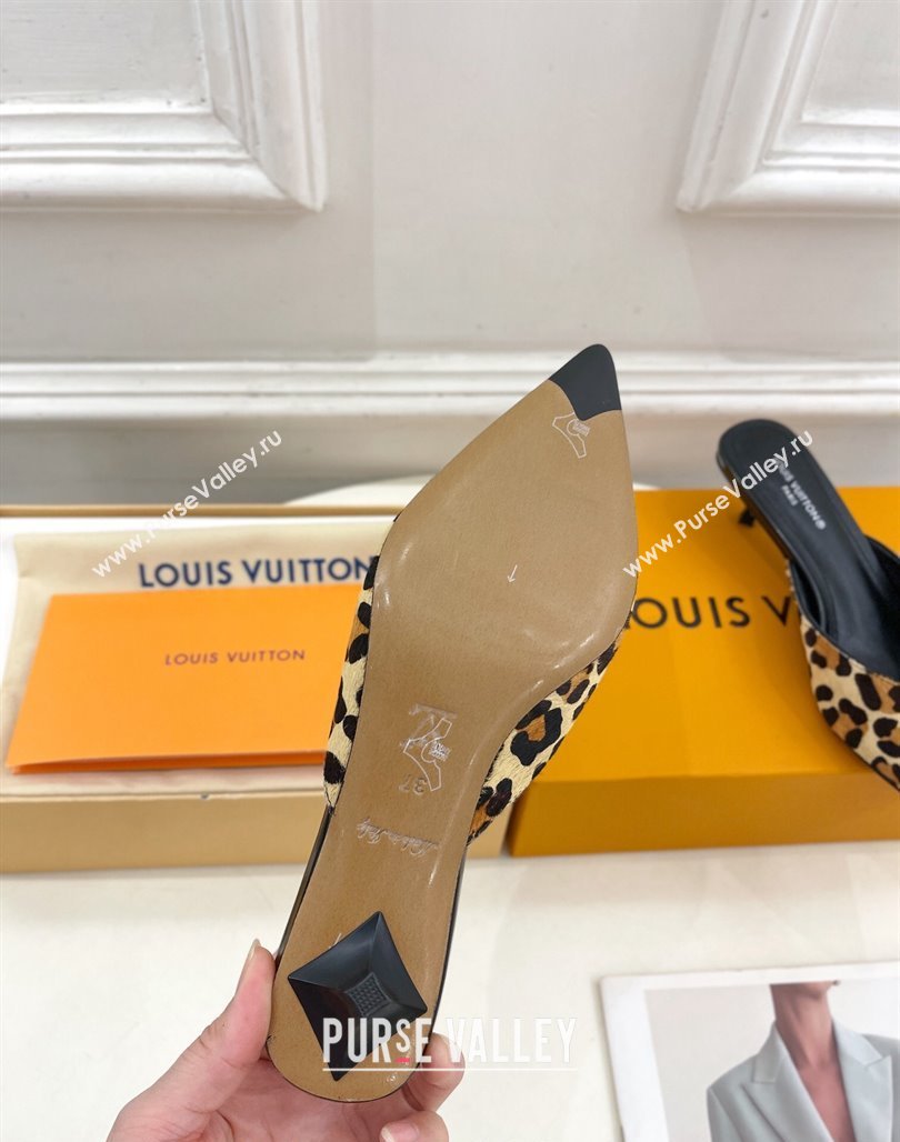 Louis Vuitton Stellar Heel Mules 4cm in Leopard print 2024 (MD-240426146)