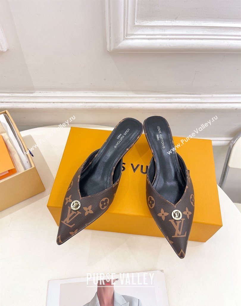 Louis Vuitton Stellar Heel Mules 4cm in Monogram Canvas 2024 (MD-240426148)