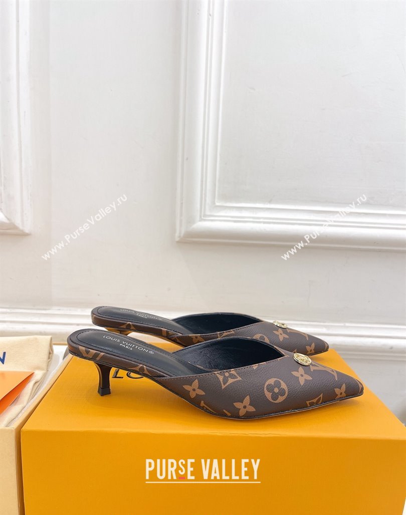 Louis Vuitton Stellar Heel Mules 4cm in Monogram Canvas 2024 (MD-240426148)