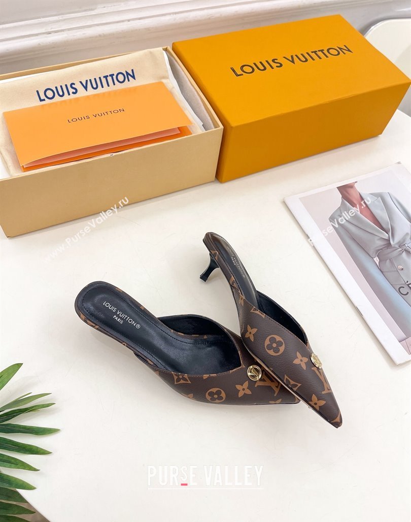 Louis Vuitton Stellar Heel Mules 4cm in Monogram Canvas 2024 (MD-240426148)