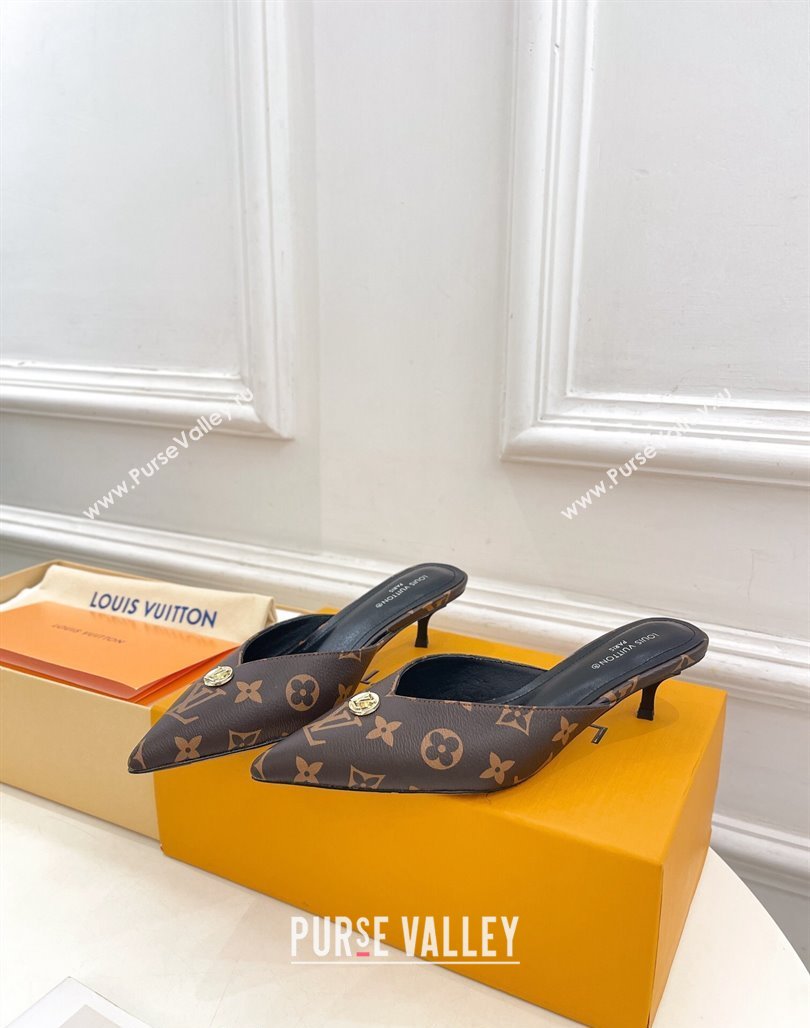 Louis Vuitton Stellar Heel Mules 4cm in Monogram Canvas 2024 (MD-240426148)