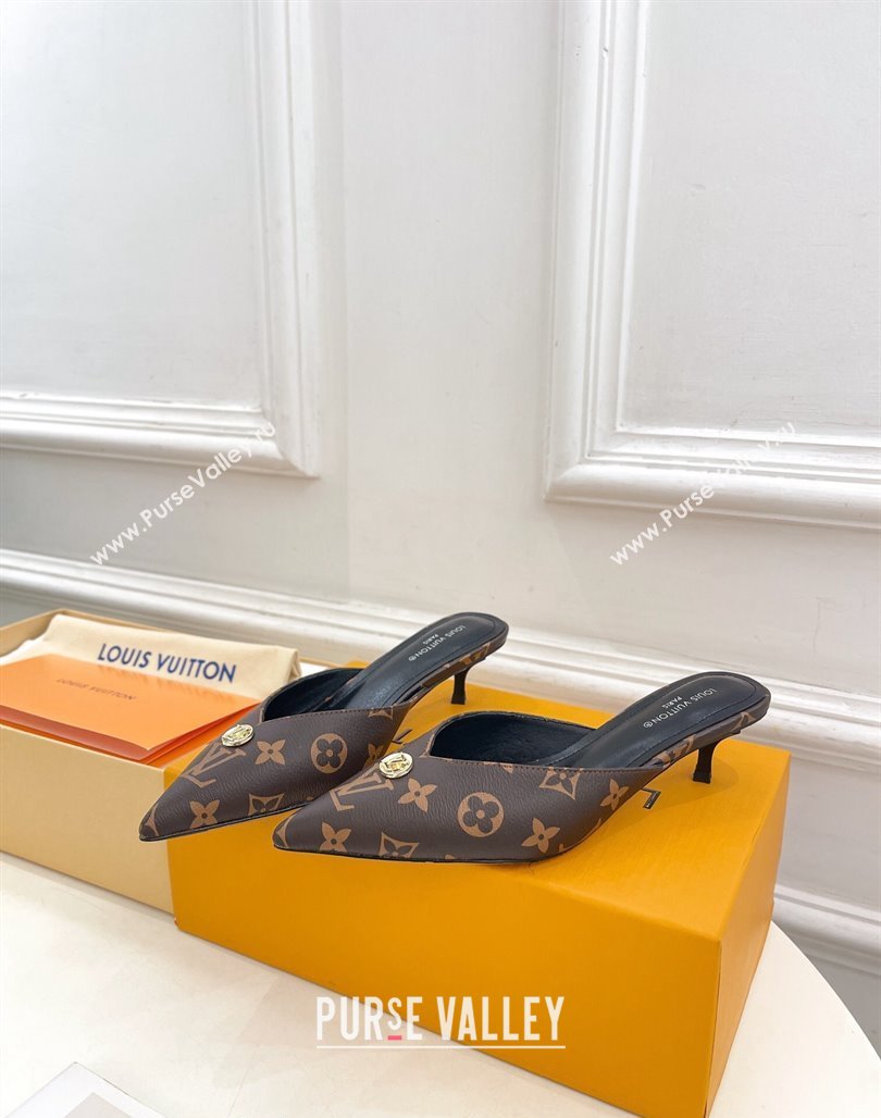 Louis Vuitton Stellar Heel Mules 4cm in Monogram Canvas 2024 (MD-240426148)