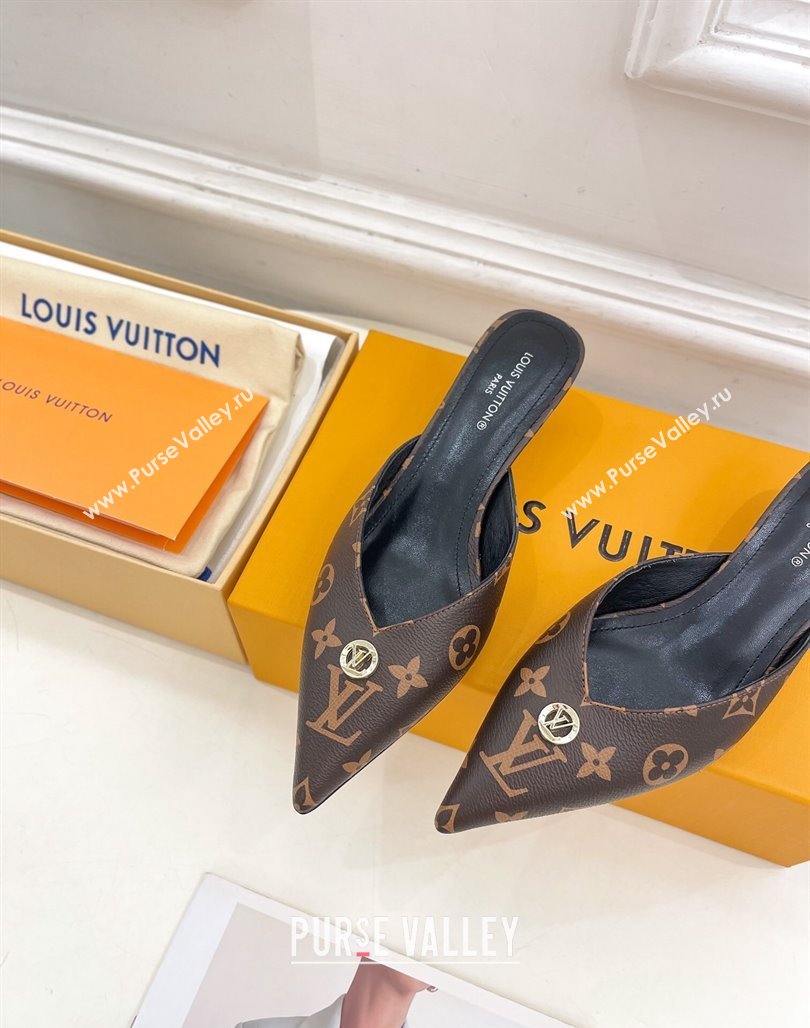 Louis Vuitton Stellar Heel Mules 4cm in Monogram Canvas 2024 (MD-240426148)