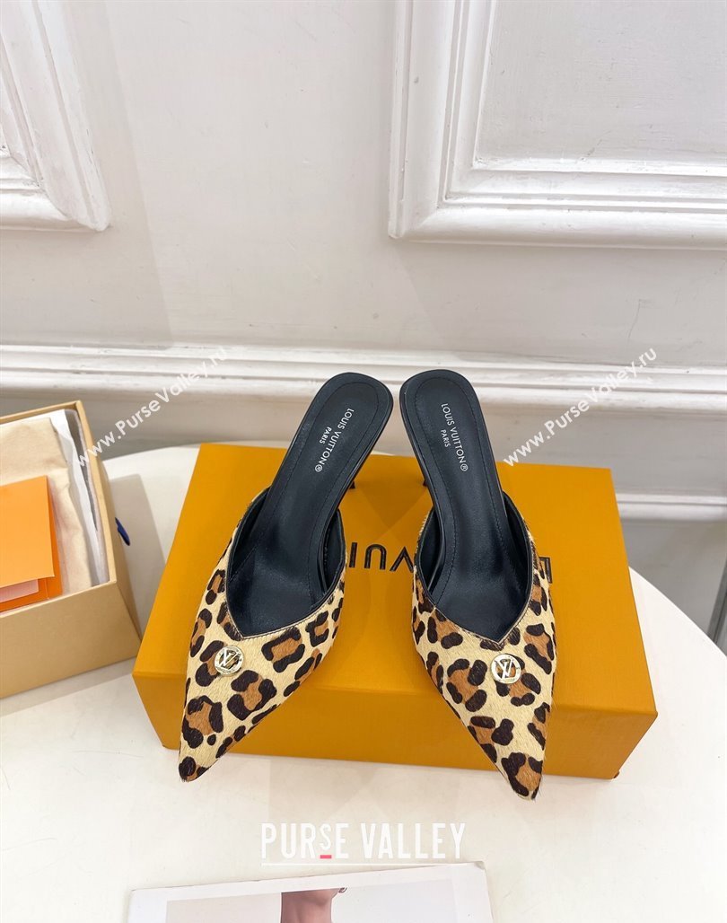 Louis Vuitton Stellar Heel Mules 7cm in Leopard print 2024 (MD-240426153)