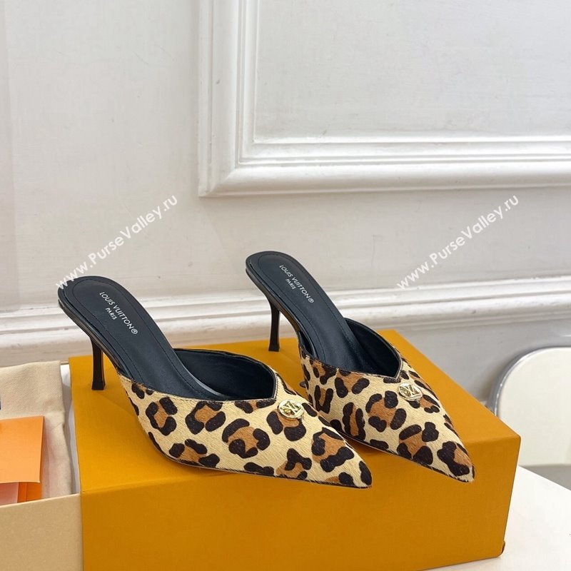 Louis Vuitton Stellar Heel Mules 7cm in Leopard print 2024 (MD-240426153)