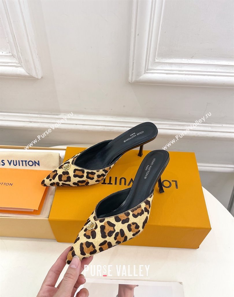 Louis Vuitton Stellar Heel Mules 7cm in Leopard print 2024 (MD-240426153)