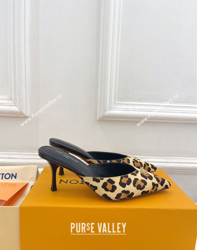 Louis Vuitton Stellar Heel Mules 7cm in Leopard print 2024 (MD-240426153)