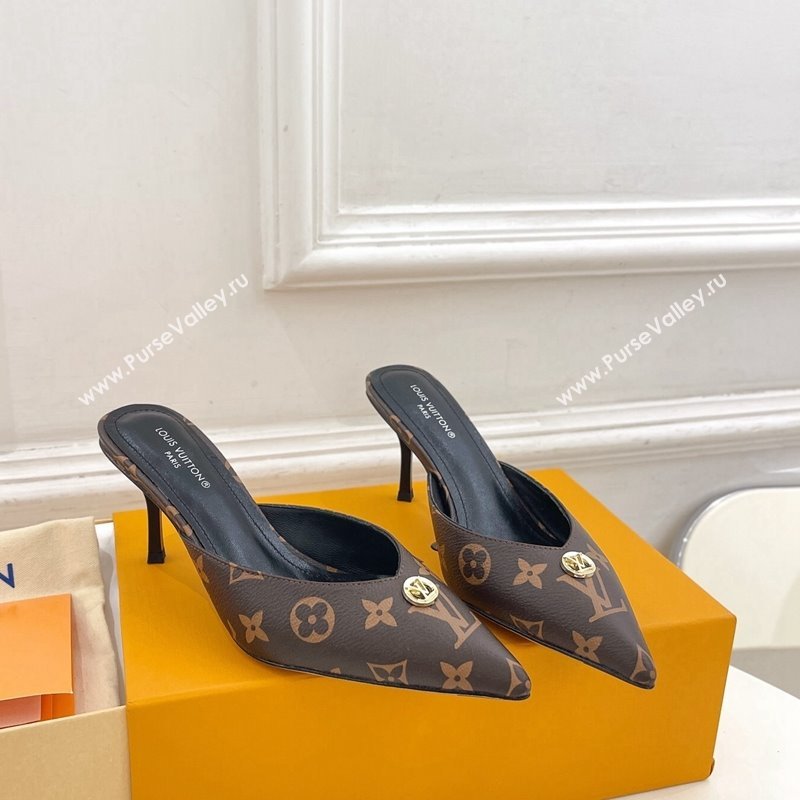 Louis Vuitton Stellar Heel Mules 7cm in Monogram Canvas 2024 (MD-240426155)