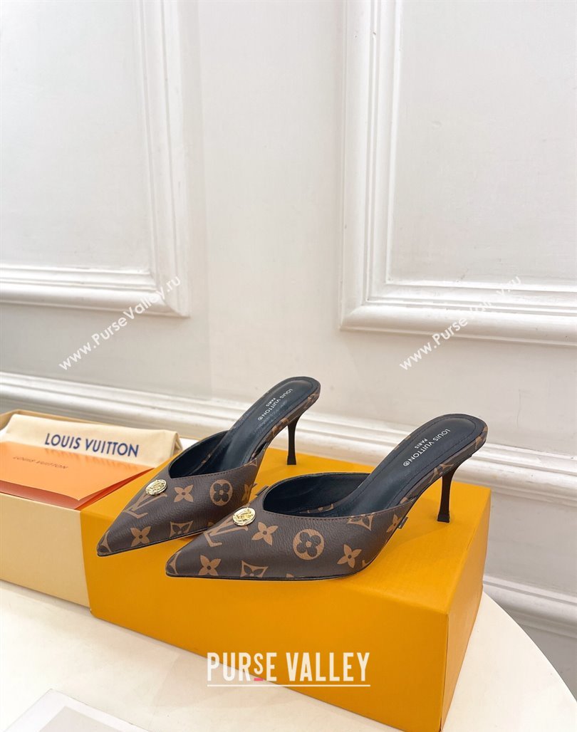 Louis Vuitton Stellar Heel Mules 7cm in Monogram Canvas 2024 (MD-240426155)