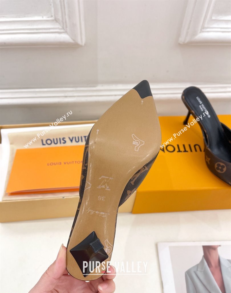 Louis Vuitton Stellar Heel Mules 7cm in Monogram Canvas 2024 (MD-240426155)