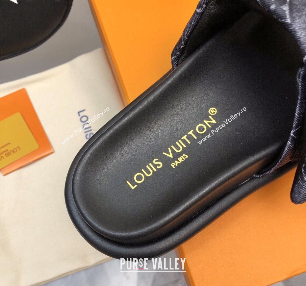 Louis Vuitton Pool Pillow Comfort Slide Sandals in Monogram Jacquard Dark Blue 2024 (MD-240426040)