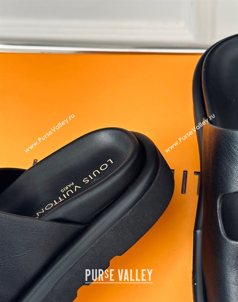 Louis Vuitton Double Buckle Strap Sandals in Calfskin Black 2024 0426 (MD-240426048)