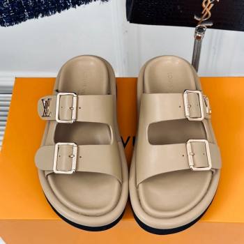 Louis Vuitton Double Buckle Strap Sandals in Calfskin Beige 2024 0426 (MD-240426050)