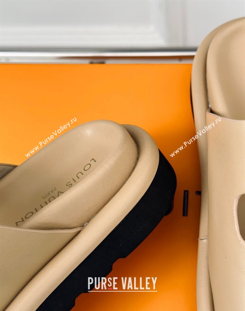 Louis Vuitton Double Buckle Strap Sandals in Calfskin Beige 2024 0426 (MD-240426050)