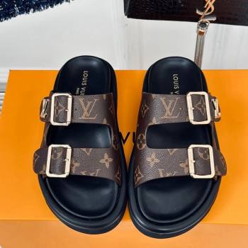 Louis Vuitton Double Buckle Strap Sandals in Monogram Canvas Brown 2024 0426 (MD-240426053)