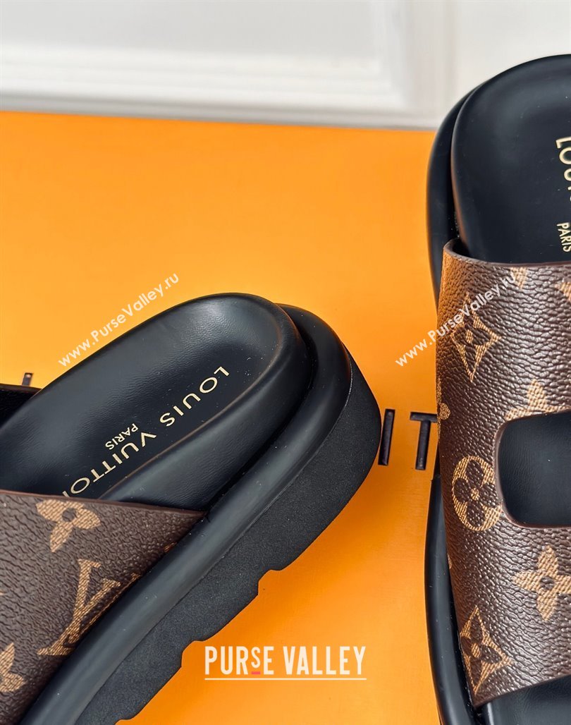 Louis Vuitton Double Buckle Strap Sandals in Monogram Canvas Brown 2024 0426 (MD-240426053)