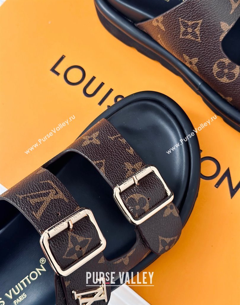 Louis Vuitton Double Buckle Strap Sandals in Monogram Canvas Brown 2024 0426 (MD-240426053)
