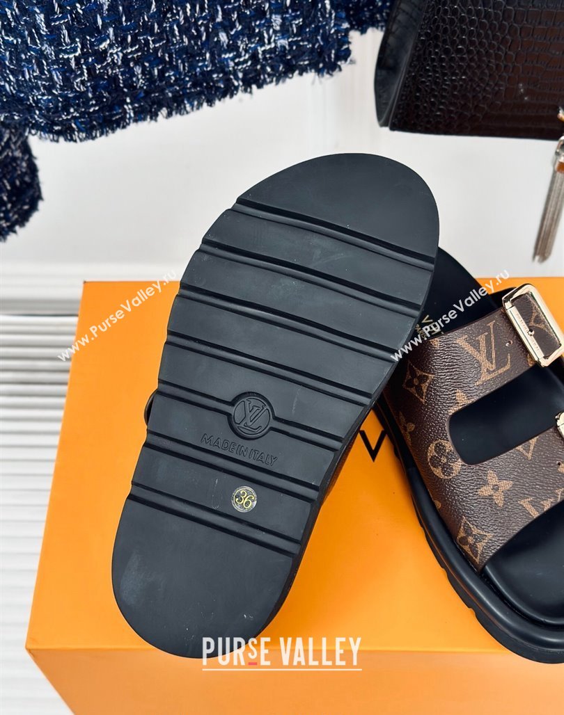 Louis Vuitton Double Buckle Strap Sandals in Monogram Canvas Brown 2024 0426 (MD-240426053)