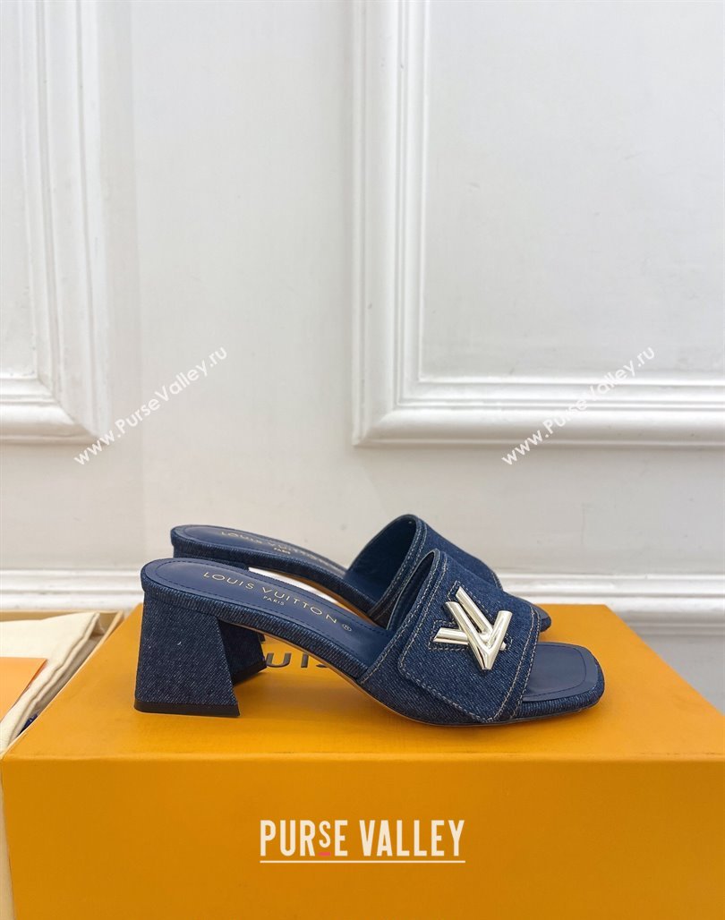 Louis Vuitton Shake Slide Sandals 5.5cm in Blue Denim 2024 0426 (MD-240426055)