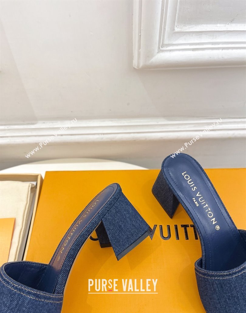 Louis Vuitton Shake Slide Sandals 5.5cm in Blue Denim 2024 0426 (MD-240426055)