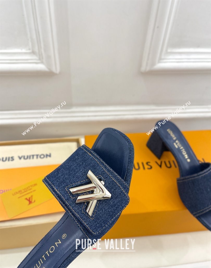 Louis Vuitton Shake Slide Sandals 5.5cm in Blue Denim 2024 0426 (MD-240426055)