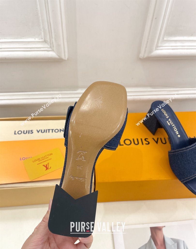 Louis Vuitton Shake Slide Sandals 5.5cm in Blue Denim 2024 0426 (MD-240426055)