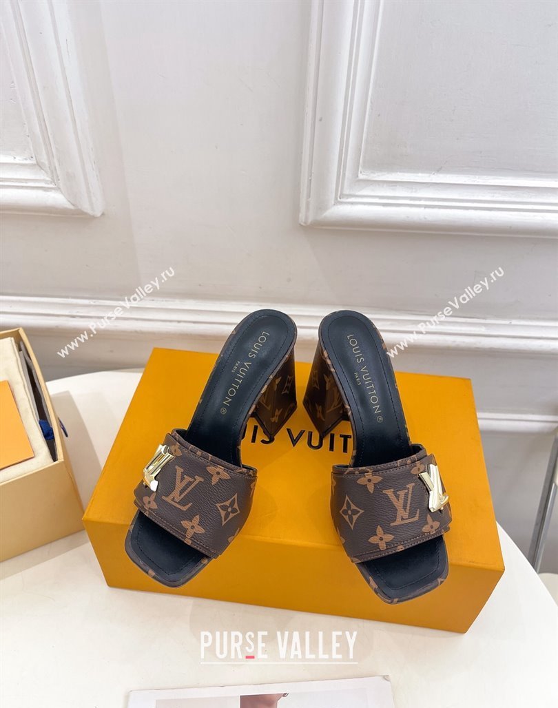 Louis Vuitton Shake Slide Sandals 9cm in Classic Monogram Canvas 2024 0426 (MD-240426063)