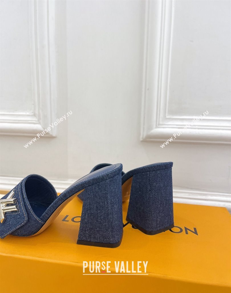 Louis Vuitton Shake Slide Sandals 9cm in Blue Denim 2024 0426 (MD-240426064)
