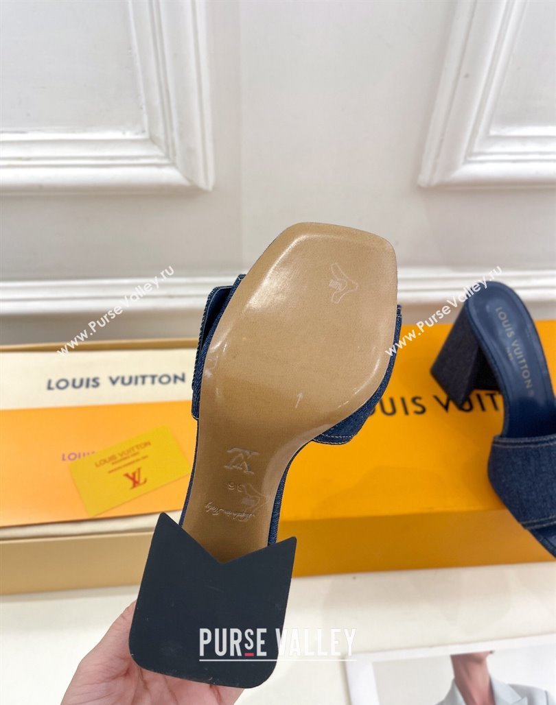 Louis Vuitton Shake Slide Sandals 9cm in Blue Denim 2024 0426 (MD-240426064)