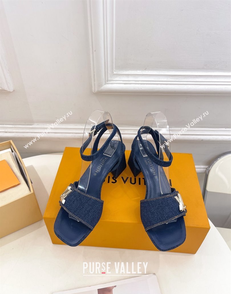 Louis Vuitton Shake Strap Sandals 5.5cm in Blue Denim 2024 0426 (MD-240426073)