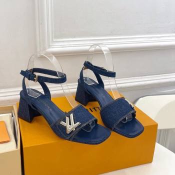 Louis Vuitton Shake Strap Sandals 5.5cm in Blue Denim 2024 0426 (MD-240426073)
