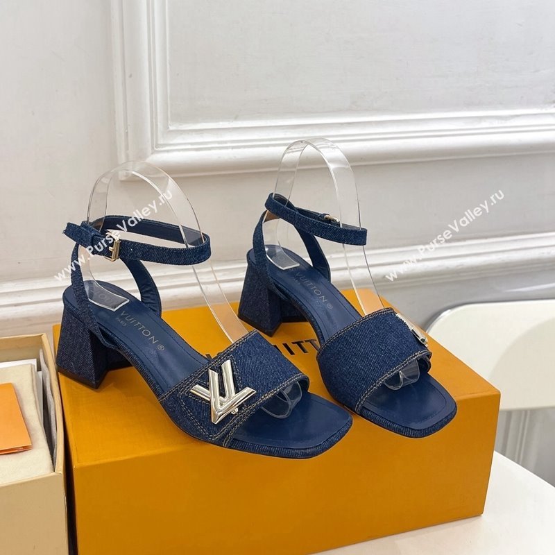 Louis Vuitton Shake Strap Sandals 5.5cm in Blue Denim 2024 0426 (MD-240426073)