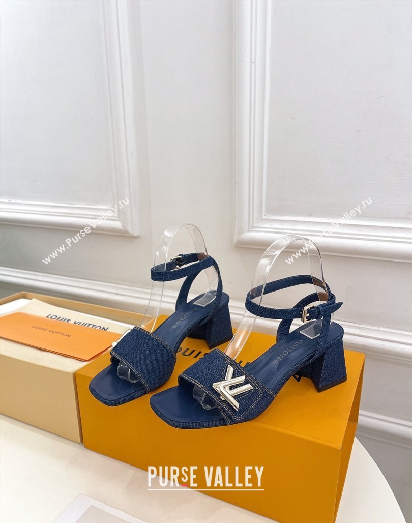 Louis Vuitton Shake Strap Sandals 5.5cm in Blue Denim 2024 0426 (MD-240426073)