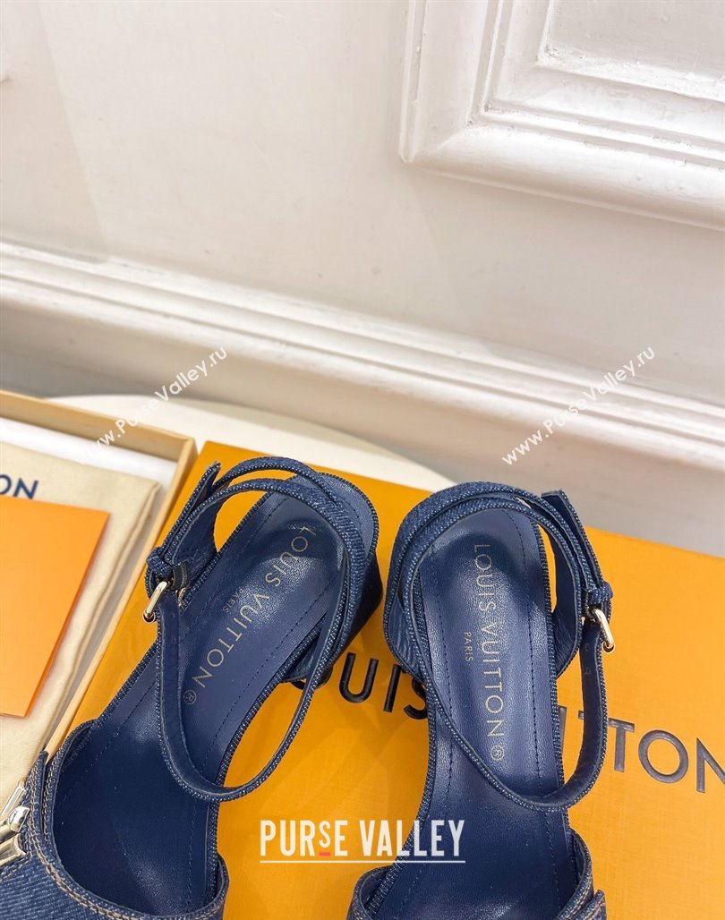 Louis Vuitton Shake Strap Sandals 5.5cm in Blue Denim 2024 0426 (MD-240426073)