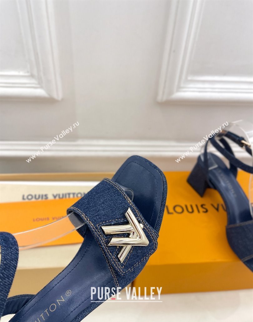 Louis Vuitton Shake Strap Sandals 5.5cm in Blue Denim 2024 0426 (MD-240426073)