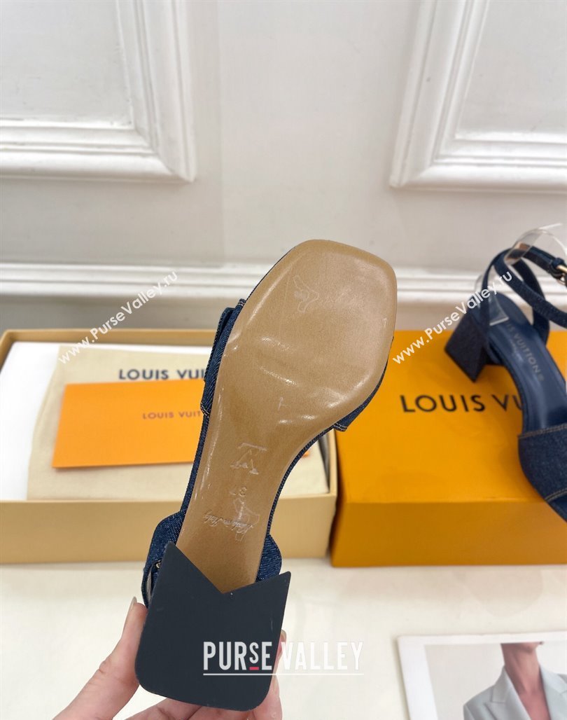 Louis Vuitton Shake Strap Sandals 5.5cm in Blue Denim 2024 0426 (MD-240426073)