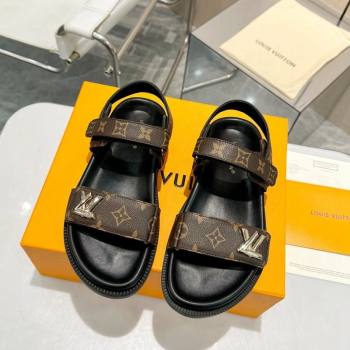 Louis Vuitton LV Sunset Flat Comfort Sandals in Monogram Canvas Brown 2024 0426 (MD-240426033)