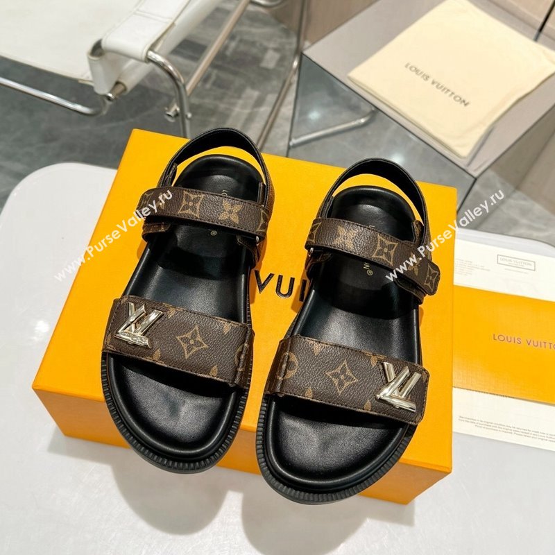 Louis Vuitton LV Sunset Flat Comfort Sandals in Monogram Canvas Brown 2024 0426 (MD-240426033)